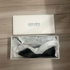 Haven well within black leather Ballet Flats